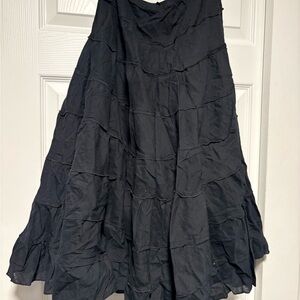 Elegant Black Tiered Skirt